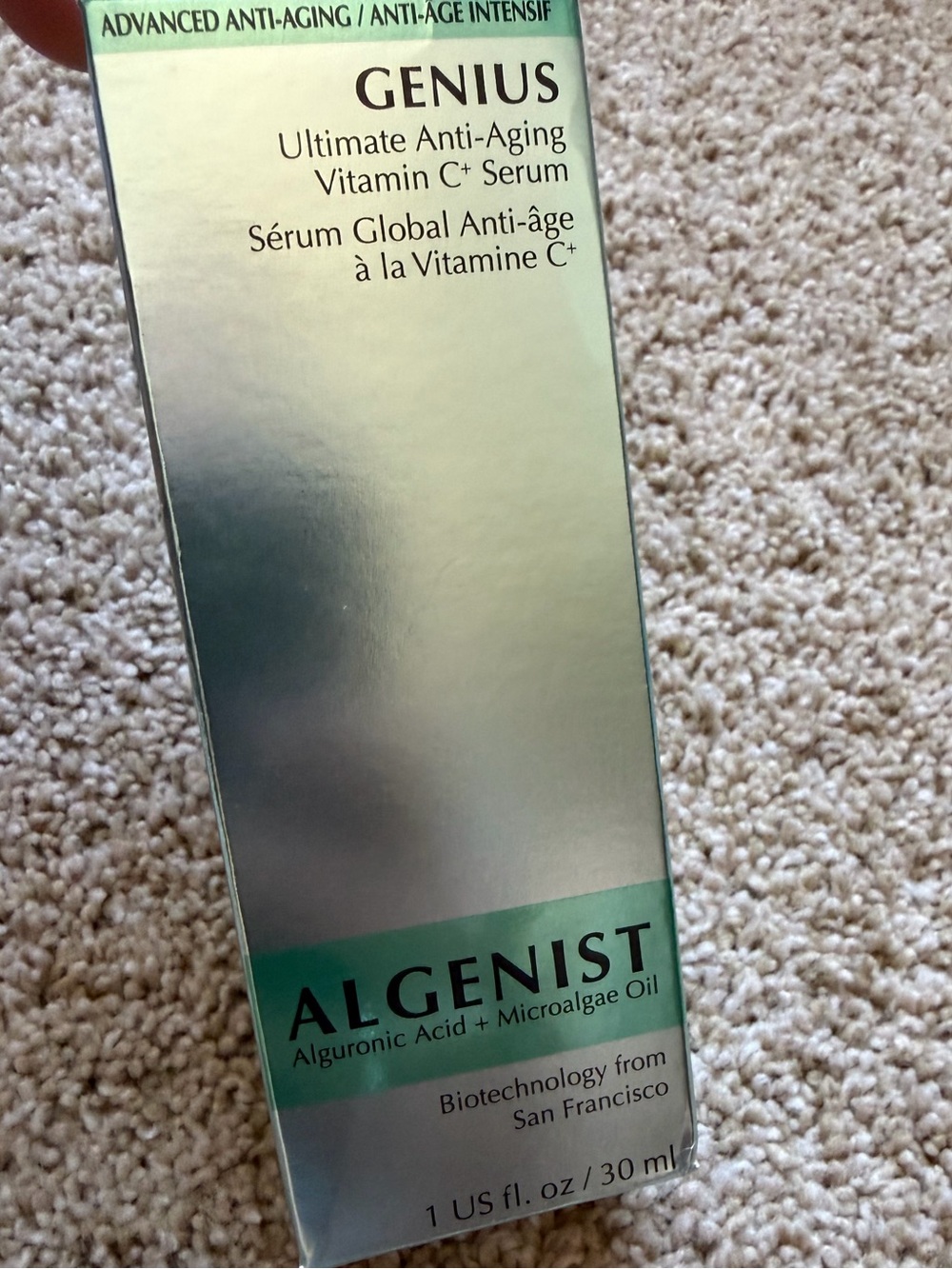 NEW In Box Algenist Genius Vit C Anti Aging Serum Alguronic Acid Microalgae